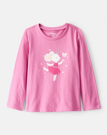 Toddler Girl Ballerina Long-Sleeve Graphic Tee - Pink, 
