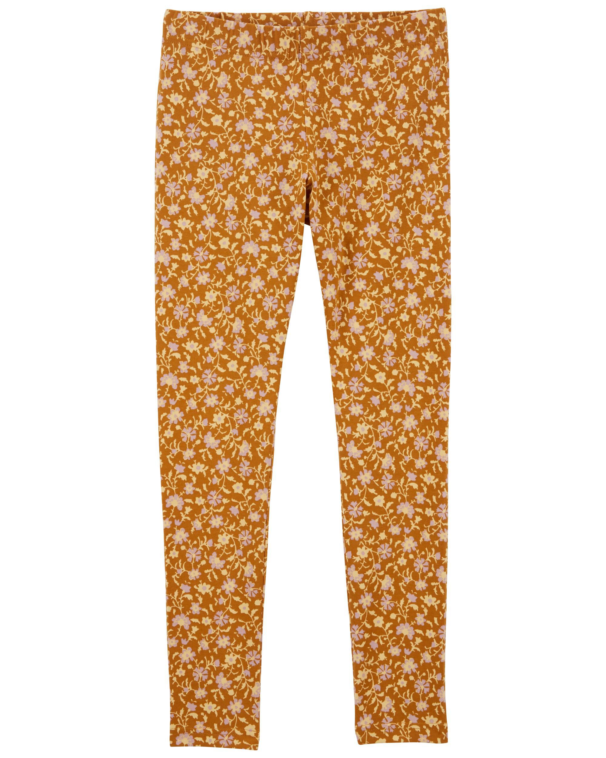 Yellow floral leggings on sale