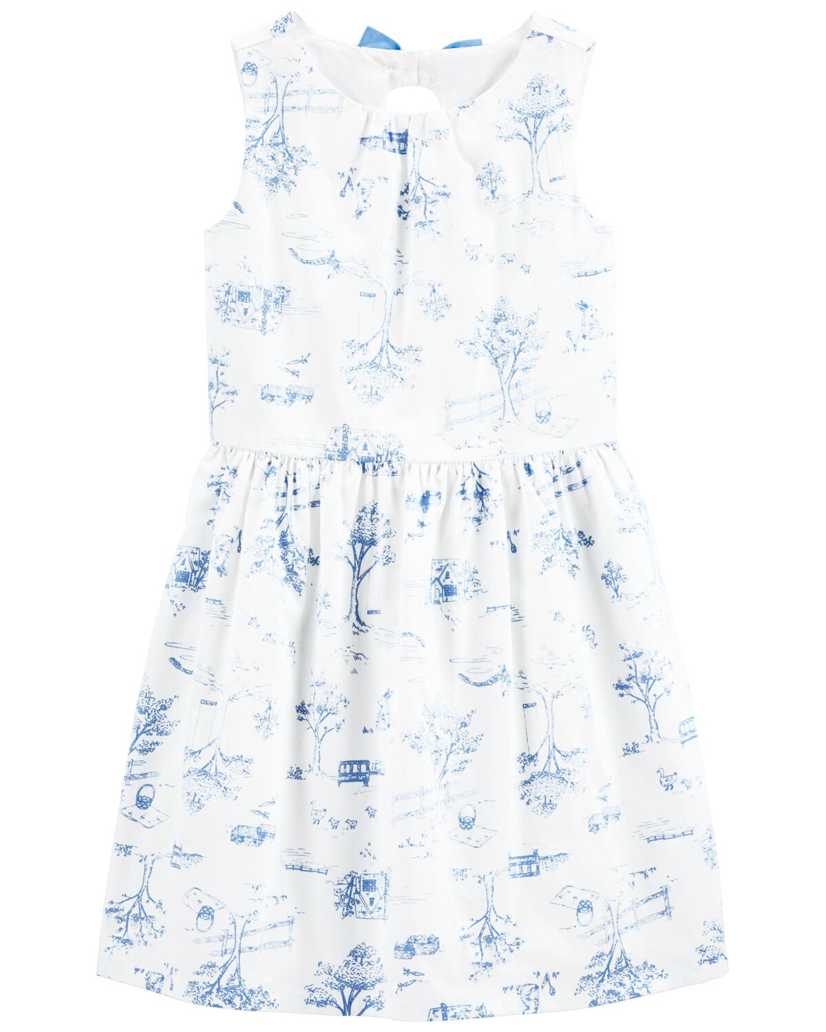 Blue/White Kid Special Occasion Sateen Dress | carters.com