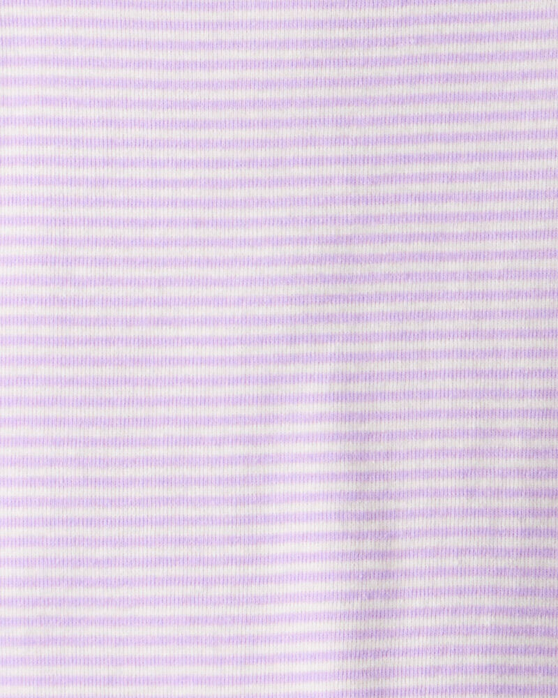 Toddler Girl Space Star Print 100% Cotton Long-Sleeve Snug Fit 4-Piece Pajamas - White/Purple, image 2 of 4 slides