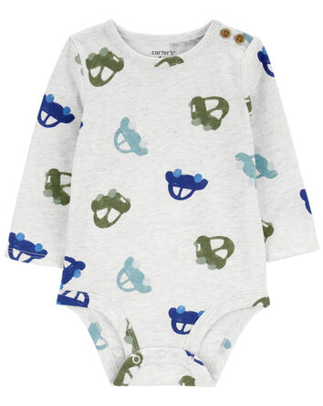 Baby Car Print Long-Sleeve Bodysuit, 