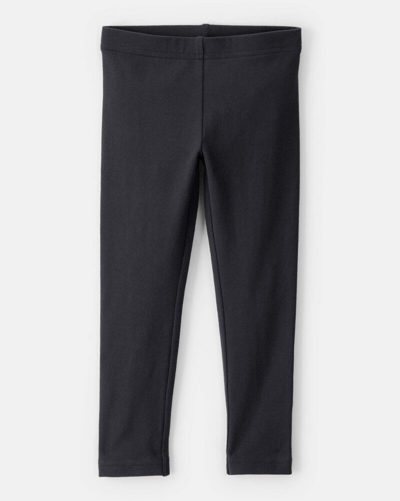 Toddler Girl Cotton Stretch Leggings - Black, image 1 of 5 slides