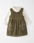 Baby Organic Cotton Corduroy Dress and Mock Neck Bodysuit Set, image 1 of 5 slides