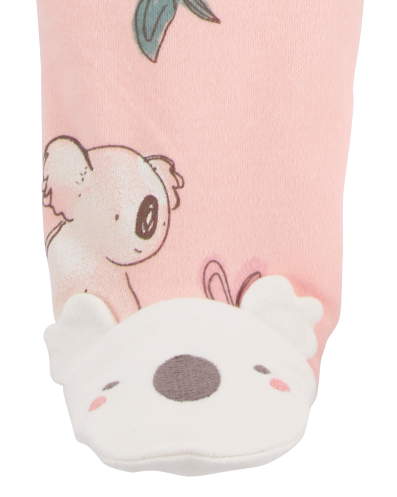 Baby Koala 2-Way Zip Cotton Sleep & Play Pajamas, image 2 of 5 slides