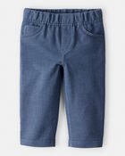 Baby Boy 100% Cotton Pull-On Pants - Blue, image 1 of 4 slides