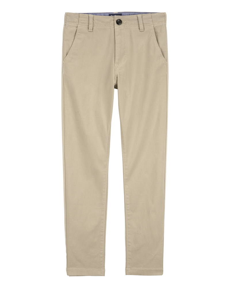 Kid Slim Tapered Chino Pants - Khaki, image 1 of 4 slides