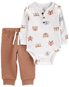 Baby 2-Piece Animal Print Bodysuit Pant Set, image 1 of 3 slides