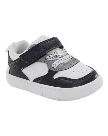 Every Step® First Walker Faux Leather Fashion Sneakers - White/Black, 