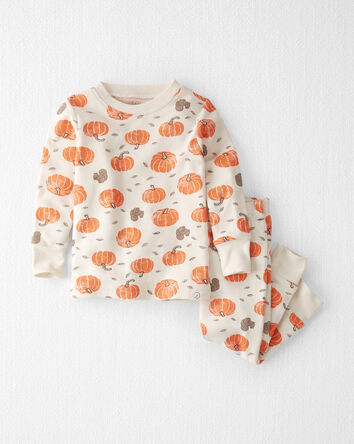 Organic Cotton Pajamas Set in Harvest Pumpkins, 