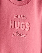 Baby Girl More Hugs Please Long-Sleeve Pullover Sweatshirt - Pink, image 2 of 4 slides