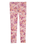 Kid Cotton Floral Print Stretch Leggings, image 1 of 4 slides