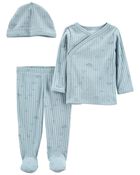 Baby 3-Piece Side-Snap Top & Pant Set, image 1 of 3 slides