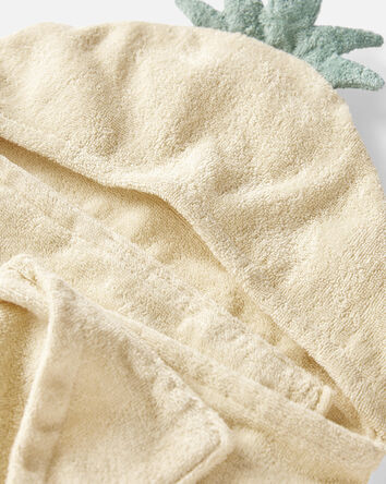 Toddler Organic Terry Cotton Pineapple Towel, 
