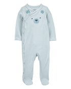 Baby Bear Snap-Up Cotton Sleep & Play Pajamas, image 1 of 3 slides