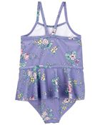 Toddler 
Floral Print 1-Piece Ruffle Swimsuit
, image 2 of 4 slides