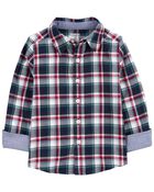 Plaid Button-Front Shirt, image 1 of 4 slides