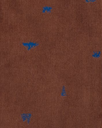 Kid Mountain Print Corduroy Button-Front Shacket
, 