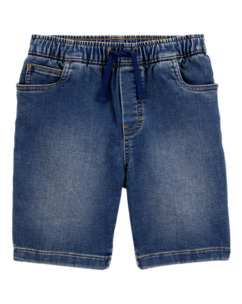 Kid Pull-On Denim Shorts - Navy, 