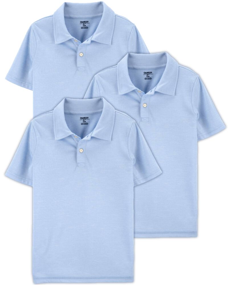 Toddler 3-Pack Active Mesh Uniform Polos in Moisture Wicking BeCool™ Fabric, image 1 of 3 slides