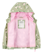 Toddler Floral Print Windbreaker Jacket - Olive, image 2 of 3 slides