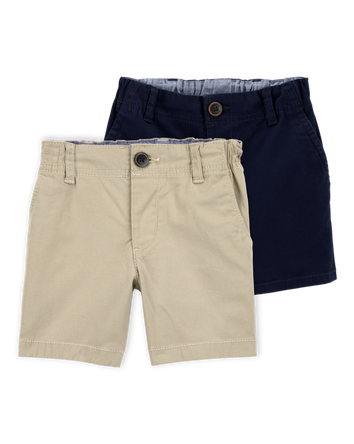 Toddler Boy 2-Pack Stretch Chino Uniform Shorts - Navy/Khaki, 