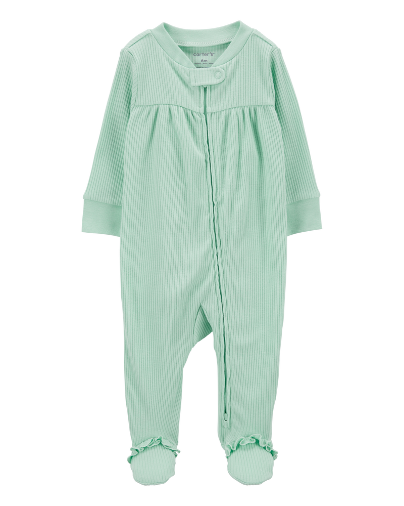 Baby Textured 2-Way Zip Sleep & Play Pajamas, image 1 of 4 slides