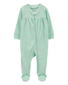 Baby Textured 2-Way Zip Sleep & Play Pajamas, image 1 of 4 slides