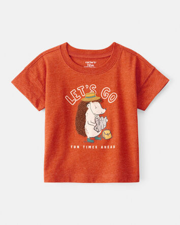 Baby Boy Hedgehog Short-Sleeve Graphic Tee - Orange, 