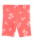 Baby Girl Floral Bike Shorts - Orange, image 2 of 4 slides