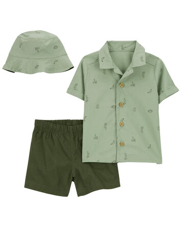 Baby 3-Piece Little Short & Hat Set, 