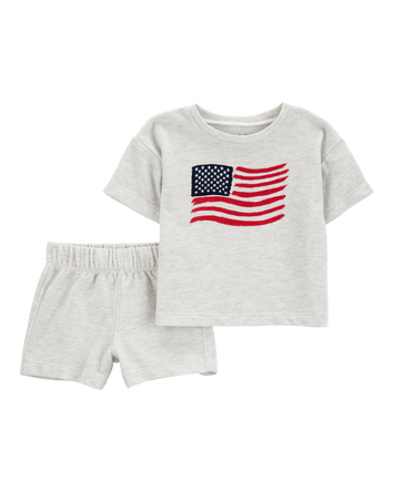 Baby 2-Piece American Flag Tee & Short Set, 