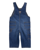 Baby Neutral Stretch Denim Classic Overalls - Dark Wash, image 2 of 5 slides