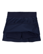 Kid 2-Pack Poplin Stretch Uniform Skorts - Navy, image 3 of 4 slides