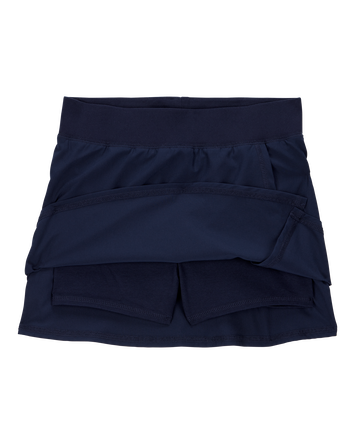 Kid Poplin Stretch Uniform Skort - Navy, 