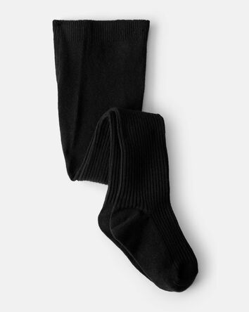 Toddler Girl Rib Tights - Black, 