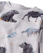 Toddler Organic Cotton Pajamas in Midnight Forest Print, image 2 of 5 slides
