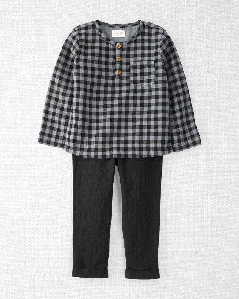 Toddler 2-Piece Organic Cotton Plaid Set, image 1 of 5 slides
