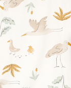 Baby 5-Pack Striped Birds Short-Sleeve Cotton Bodysuits - Ivory, image 5 of 7 slides
