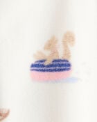 Baby Girl Animal Ski Print Loose Fit Long-Sleeve Sleep & Play Pajamas - Cream, image 3 of 4 slides
