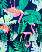 Baby 1-Piece Tropical Flamingo Long-Sleeve Rashguard Swimsuit, image 4 of 5 slides