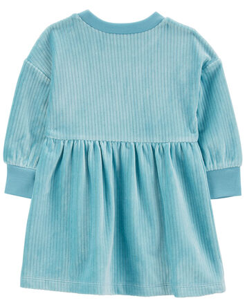 Baby Long-Sleeve Velour Dress, 