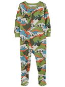 Green - Baby 1-Piece Dinosaur 100% Snug Fit Cotton Footie Pajamas