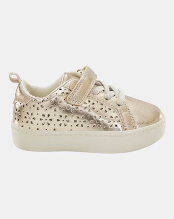 Toddler Girl Eyelet Glitter Sneakers - Gold, 