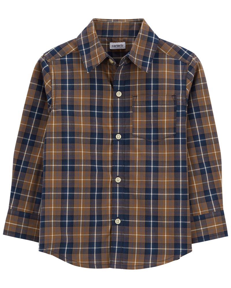 Toddler Plaid Button-Front Shirt, image 1 of 4 slides