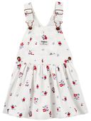 White - Toddler Floral Print Jumper Dress