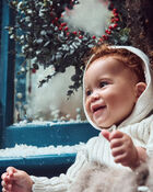 Baby Pointelle Button-Front Sweater Knit Cardigan, image 3 of 4 slides