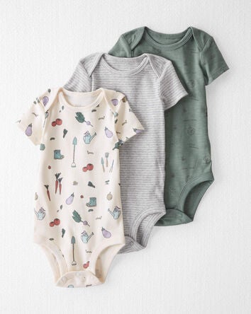 Baby 3-Pack Organic Cotton Rib Bodysuits