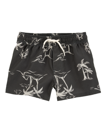 Toddler Boy Palm Tree Swim Trunks, 