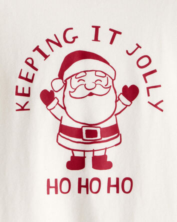 Toddler Christmas Keeping It Jolly Santa Long-Sleeve Graphic Tee - White, 