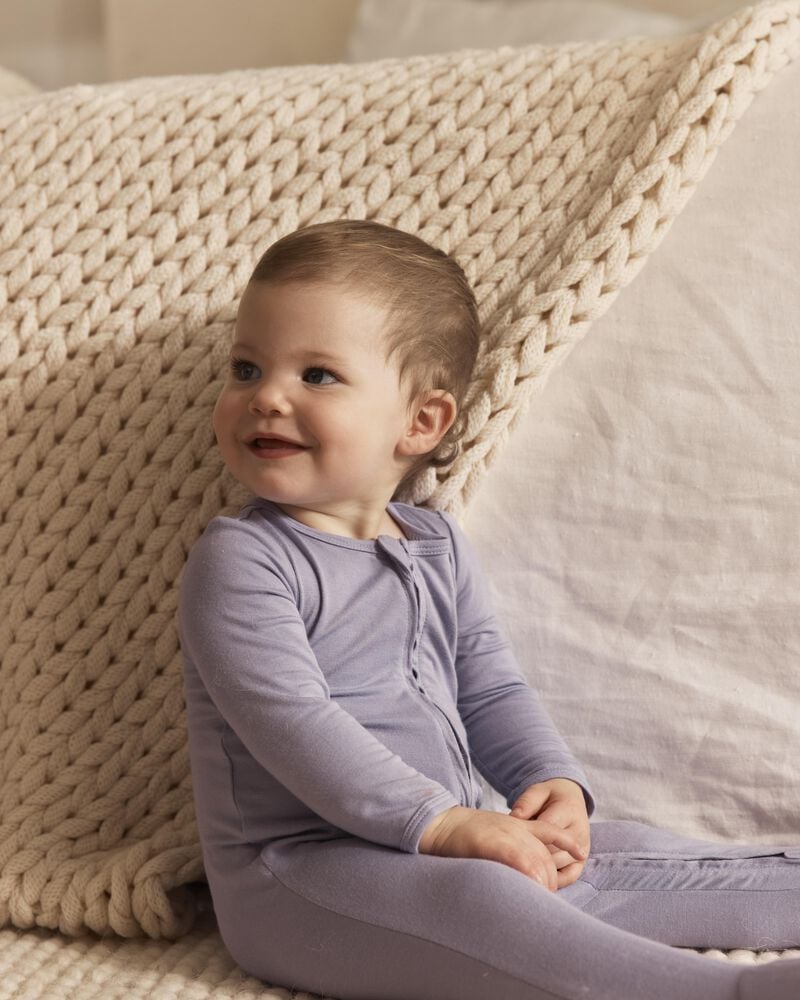 Baby Girl Zip-Up PurelySoft Sleep & Play Pajamas, image 2 of 6 slides